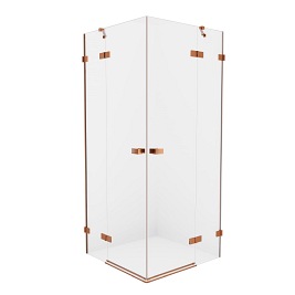 Miedziana kabina prysznicowa podwójne drzwi uchylne 90x90 EXK-3671 Avexa New Trendy Copper Brushed