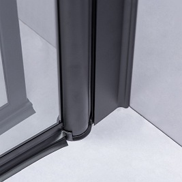 Czarna kabina prysznicowa drzwi składane kwadratowa 90x90 BS05B