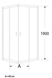 Kabina prysznicowa, kwadratowa 80x80 Stylio BK501QT+