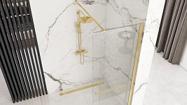 Złota ścianka prysznicowa rozsuwana 100 cm Cortis Gold Rea