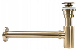 Syfon umywalkowy z korkiem klik-klak Gold Brush Rea