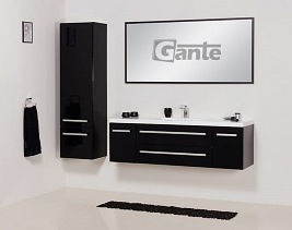 Lustro łazienkowe prostokątne 140x65 cm czarna rama