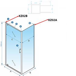 Profil poszerzający KZP02B chrom do kabin prysznicowych KZ04,KZ05,KZ06,KZ07