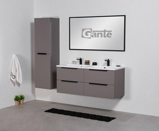 Szafka łazienkowa frezowana wisząca z umywalką 120 cm 46/4 Sydney kolor taupe