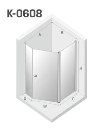 Kabina prysznicowa pięciokątna 80x100 K-0608 New Soleo