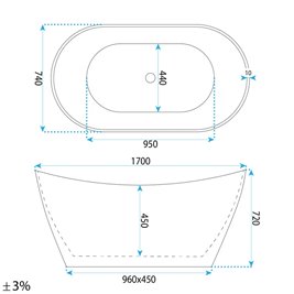 Wanna wolnostojąca 170 cm Ferrano Slim Nature Rea zdjęcie 13