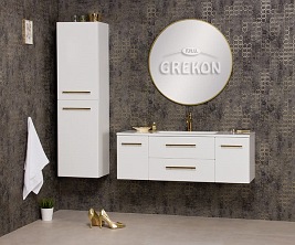 Szafka wisząca z umywalką biały mat 120 cm Belli Gold Gante