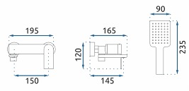 Czarna bateria wannowa Storm Black Rea