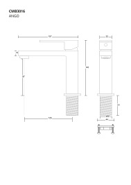 Czarna bateria umywalkowa niska CMB3016BL Ango Corsan