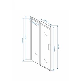 Drzwi prysznicowe do wnęki 105-110 cm rozsuwane czarny profil szkło 8 mm KZ09B