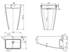 Umywalka wolnostojąca z lanego marmuru Parma UWBO Marble+