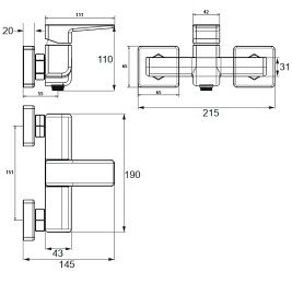 Bateria prysznicowa Parma PM7440 CR Omnires