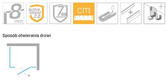 Kabina prostokątna 130x90 prawa EXK-0161 Eventa New Trendy