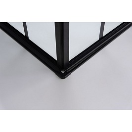 Czarna kabina prysznicowa kwadratowa loft szprosy drzwi składane 90x90 BS08B