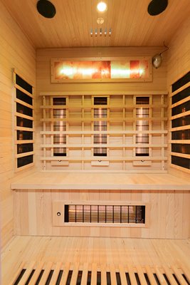 Sauna na podczerwień trzyosobowa panele sól himalajska 150X120X190CM MO-EA3R Infrared Mazur
