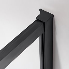 Czarna kabina prysznicowa kwadratowa Super Slim Nova 80x80 drzwi rozsuwane