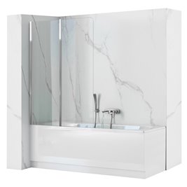 Chromowany parawan wannowy składany 80 cm Agat-2 Rea