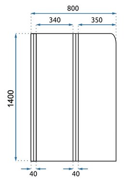 Chromowany parawan wannowy składany 80 cm Agat-2 Rea zdjęcie 6