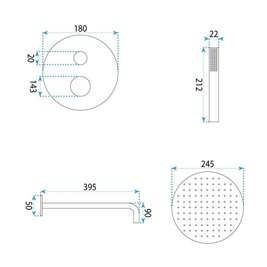Chromowany zestaw prysznicowy podtynkowy Rea box Venti chrom REA-P8714 zdjęcie 9