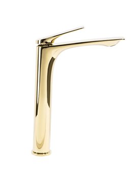 Złota bateria umywalkowa wysoka Avalon Rea