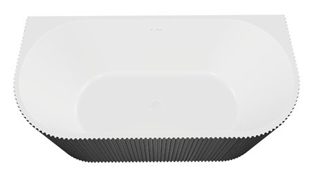 Leya B&W Besco czarno-biała wanna wolnostojąca 150 cm syfon biały WASB-150-LBI