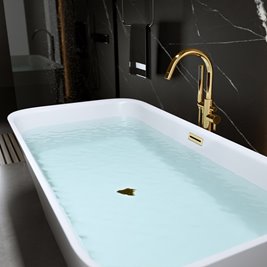 Wanna wolnostojąca złoty przelew oraz korek prostokątna 150 cm Viana Hydrosan