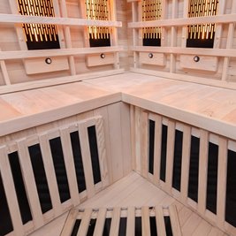 Sauna na podczerwień 3-osobowa 120x120 cm grzejniki kwarcowe i karbonowe Alta6 Infrared