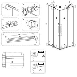 Kabina prysznicowa drzwi rozsuwane od rogu szkło 8 mm 80x80 cm ASTRA-CH-A-80X2+D