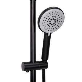 Czarny zestaw prysznicowy z wylewką Verso Rea Black