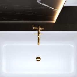 Wanna wolnostojąca złoty przelew oraz korek prostokątna 150 cm Viana Hydrosan