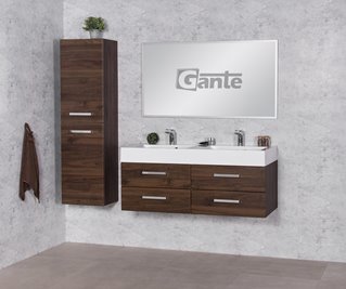 Szafka łazienkowa wisząca z umywalką 120 cm 50/4 UFKS Fokus kolor orzech