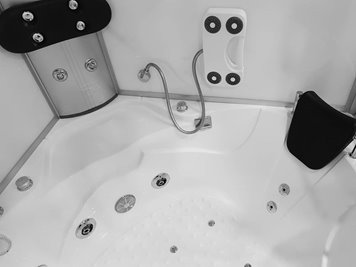 Biała duża kabino wanna spa z hydromasażem i sauną parową 135x135 cm MO-08135BS