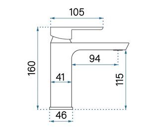 Złota bateria umywalkowa niska Argus Rea Gold