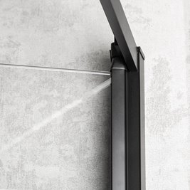 Czarne drzwi prysznicowe podwójne uchylne 90 cm Solid DDP Kerra zdjęcie 4