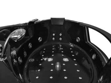 Czarna wanna z hydromasażem narożna Turbo 152x152 cm MO-1004