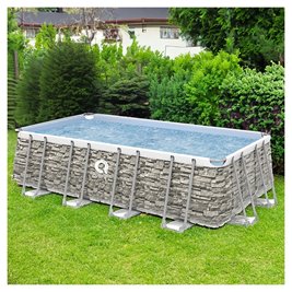 Duży basen ogrodowy stelażowy prostokątny Avenli Rocky 400x200 cm