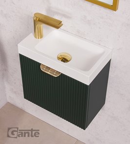 Szafka łazienkowa wisząca z umywalką zielony mat 40 cm Fresco Gante