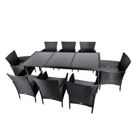 Zestaw mebli ogrodowych z technorattanu stół + krzesła 8 osób Santos