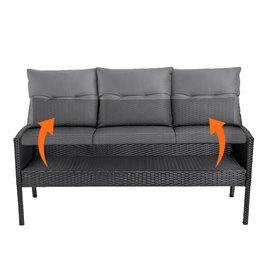 Zestaw mebli ogrodowych z technorattanu sofa, stół, krzesła, pufy Manas zdjęcie 20