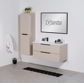 Szafka łazienkowa wisząca z umywalką 100 cm 46/2 Sydney Smooth kolor Macadamia