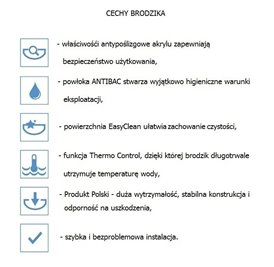Czarny brodzik prysznicowy półokrągły 80x80 Alex BAA-80-CN zdjęcie 4