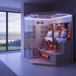 Sauna Combo na podczerwień + fińska 5-osobowa 150x150 cm Moss1 6KW