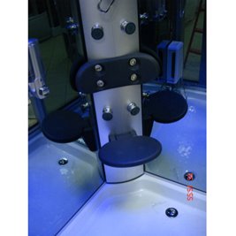 Kabina prysznicowa zabudowana na niskim brodziku 120x85 z sauną Monako Prawa