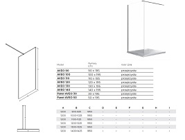 Kabina prysznicowa Walk In, ścianka 90 Aveo Besco