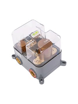 Miedź szczotkowana zestaw prysznicowy podtynkowy termostat box Lungo Rea