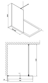 Kabina prysznicowa Walk-In 80+30 cm Marina MA8030CRTR Omnires