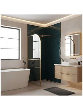 Złota szczotkowana ścianka prysznicowa Sky Brush Gold Rea 100 cm