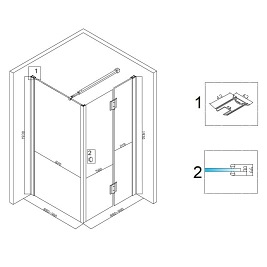 Kabina prysznicowa drzwi otwierane 90x90 kwadratowa KZ1390B