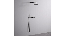 Zestaw prysznicowy podtynkowy czarny Exit Black Rea