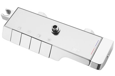 Chromowany zestaw prysznicowy z wylewką i termostatem Rob Rea